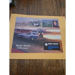 Vintage Roger Gustin Jet Funny Car 8x10 Black & Decker Sponsor Card